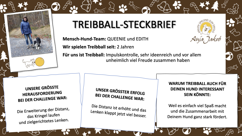 Treibball_Steckbrief - Edith und Queenie