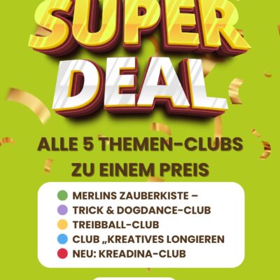Jahres-Mitgliedschaft: Alle 5 Clubs im Superdeal – meine ganze kreative Welt für dich & deinen Hund - (jährliche zahlweise)